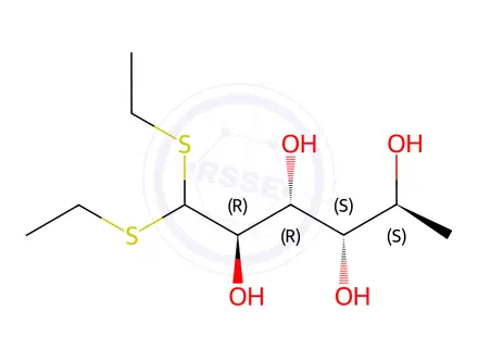 Chemical structure of 6-Deoxy-L-mannose,diethyl dithioacetal