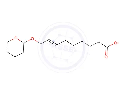 Chemical structure of (7E)-9-(Tetrahydro-2H-pyran-2-yloxy)-7-nonenoic acid