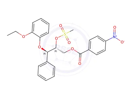 Chemical structure of (2RS,3RS)-3-(2-Ethoxyphenoxy)-2-methanesulfonyloxy-1-(4-nitrobenzoyloxy)-3-phenylpropane