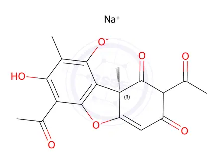 Chemical structure of Usnic Acid Sodium