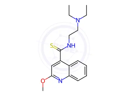 Chemical structure of N-(2-(Diethylamino)ethyl)-2-methoxyquinoline-4-carbothioamide