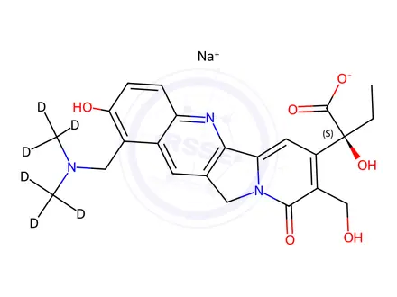 Chemical structure of Topotecan-d6 Carboxylic Acid Sodium Salt