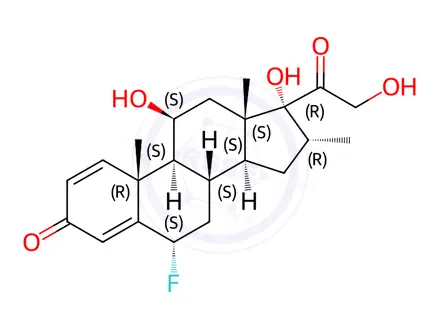 Chemical structure of Paramethasone in acetonitrile