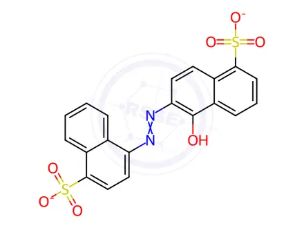 Chemical structure of disodium 5-hydroxy-6-[(4-sulphonatonaphthyl)azo]naphthalenesulphonate
