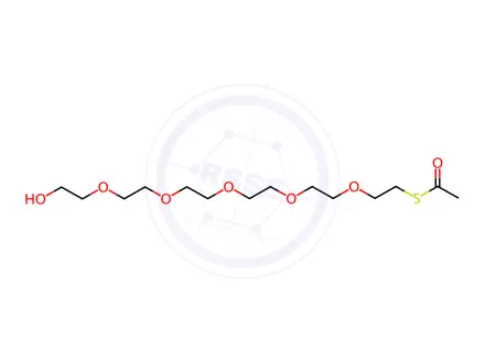 Chemical structure of Ethanethioic acid, S-(17-hydroxy-3,6,9,12,15-pentaoxaheptadec-1-yl) ester
