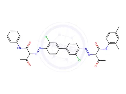 Chemical structure of 2-((3,3'-Dichloro-4'-((1,3-dioxo-1-(phenylamino)butan-2-yl)diazenyl)-[1,1'-biphenyl]-4-yl)diazenyl)-N-(2,4-dimethylphenyl)-3-oxobutanamide