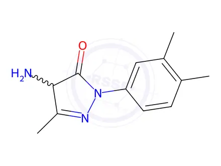 Chemical structure of 4-Amino-2-(3,4-dimethylphenyl)-2,4-dihydro-5-methyl-3H-pyrazol-3-oneDISCONTINUED. Please see A459535.