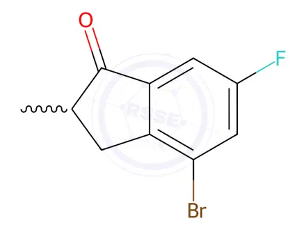 Chemical structure of 4-Bromo-6-fluoro-2-methyl-2,3-dihydro-1H-inden-1-one