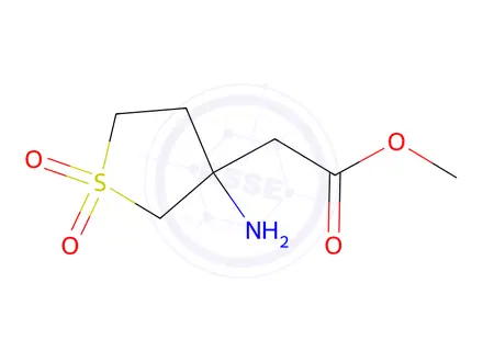 Chemical structure of Methyl 2-(3-amino-1,1-dioxidotetrahydrothiophen-3-yl)acetate