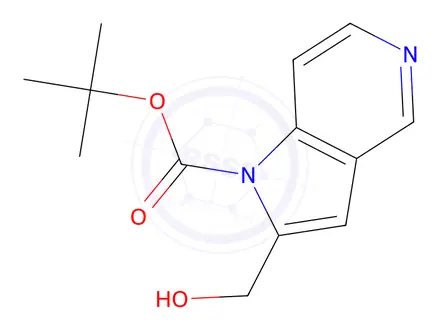 Chemical structure of tert-Butyl 2-(hydroxymethyl)-1H-pyrrolo[3,2-c]pyridine-1-carboxylate