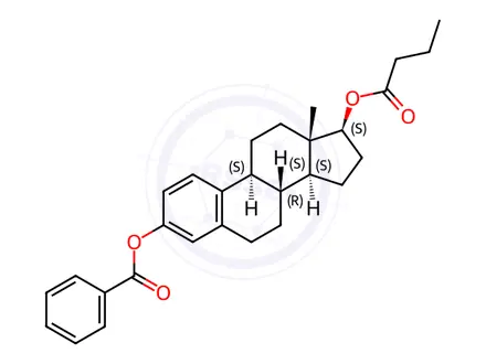Chemical structure of β-Estradiol 3-benzoate 17-n-butyrate