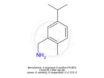Chemical structure of Benzylamine, 5-isopropyl-2-methyl-(7CI,8CI)