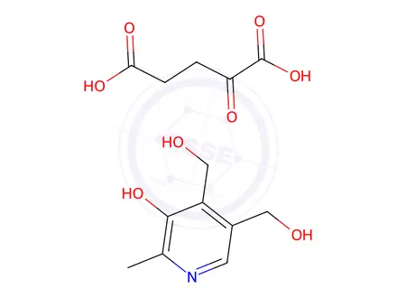 Chemical structure of (5-Hydroxy-6-methylpyridine-3,4-diyl)-dimethanol 2-oxopentanedioate