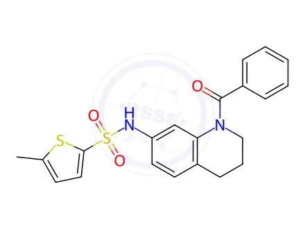 Chemical structure of N-(1-Benzoyl-1,2,3,4-tetrahydroquinolin-7-yl)-5-methylthiophene-2-sulfonamide