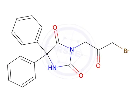 Chemical structure of 3-(3-Bromo-2-oxopropyl)-5,5-diphenylimidazolidine-2,4-dione