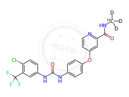 Chemical structure of Sorafenib-13C,d3