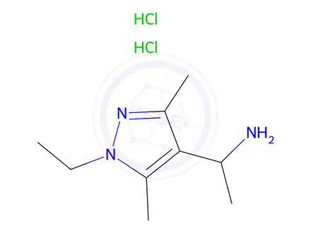 Chemical structure of [1-(1-ethyl-3,5-dimethyl-1H-pyrazol-4-yl)ethyl]amine dihydrochloride