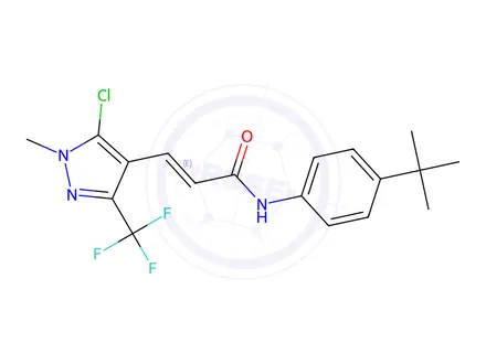 Chemical structure of N1-[4-(tert-butyl)phenyl]-3-[5-chloro-1-methyl-3-(trifluoromethyl)-1H-pyrazol-4-yl]acrylamide
