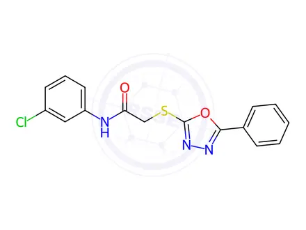 Chemical structure of N-(3-Chlorophenyl)-2-((5-phenyl-1,3,4-oxadiazol-2-yl)thio)acetamide
