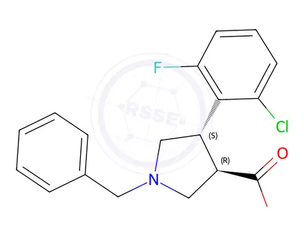 Chemical structure of Ethyl (3R,4S)-1-benzyl-4-(2-chloro-6-fluorophenyl)pyrrolidine-3-carboxylate
