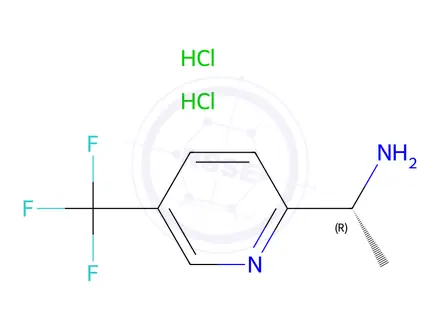 Chemical structure of (R)-1-(5-(Trifluoromethyl)pyridin-2-yl)ethanamine dihydrochloride