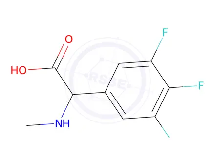 Chemical structure of 2-(methylamino)-2-(3,4,5-trifluorophenyl)acetic acid