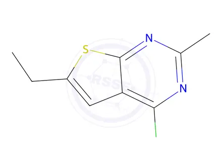 Chemical structure of 4-chloro-6-ethyl-2-methylthieno[2,3-d]pyrimidine