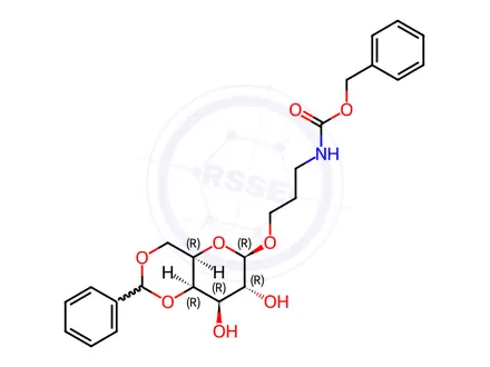 Chemical structure of 4,6-O-Benzylidene-1-O-(N-Cbz-3-aminopropyl)-b-D-galactopyranose
