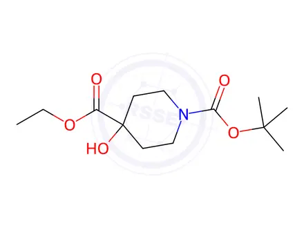 Chemical structure of O1-tert-butyl O4-ethyl 4-hydroxypiperidine-1,4-dicarboxylate