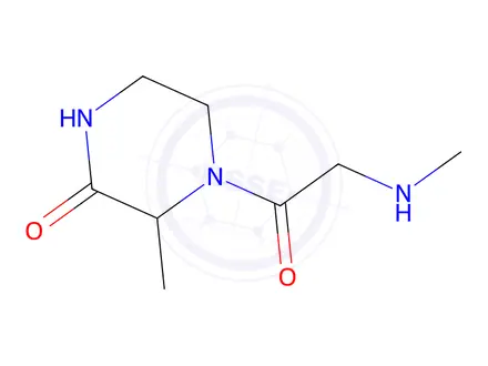 Chemical structure of 3-Methyl-4-(methylglycyl)piperazin-2-one