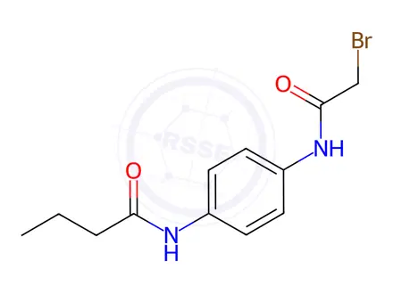 Chemical structure of N-{4-[(2-Bromoacetyl)amino]phenyl}butanamide