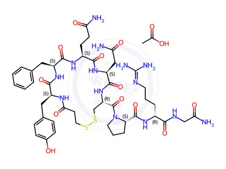 Chemical structure of Desmopressin Acetate