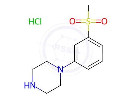Chemical structure of 1-(3-(Methylsulfonyl)phenyl)piperazine Hydrochloride