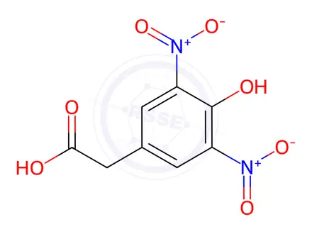 Chemical structure of 3,5-Dinitro-4-hydroxyphenylacetic acid