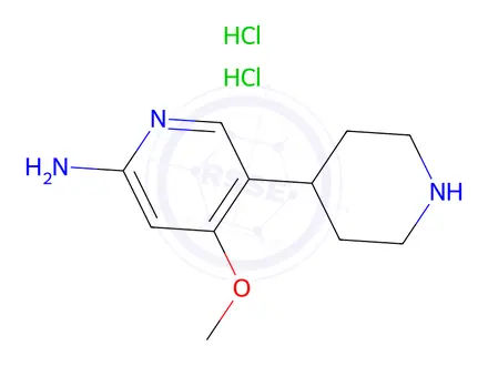 Chemical structure of 4-Methoxy-5-(piperidin-4-yl)pyridin-2-amine dihydrochloride