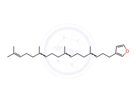 Chemical structure of 3-[(3E,7E,11E)-4,8,12,16-Tetramethylheptadeca-3,7,11,15-tetraenyl]furan