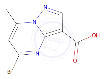 Chemical structure of 5-Bromo-7-methylpyrazolo[1,5-a]pyrimidine-3-carboxylic acid