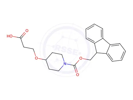 Chemical structure of 3-((1-[(9h-fluoren-9-ylmethoxy)carbonyl]piperidin-4-yl)oxy)propanoic acid