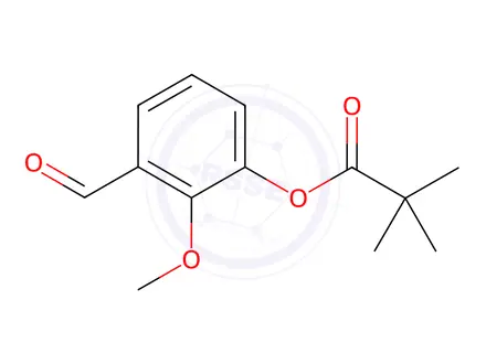 Chemical structure of 3-Formyl-2-methoxyphenyl pivalate