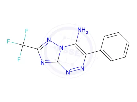 Chemical structure of 3-Phenyl-7-(trifluoromethyl)-[1,2,4]triazolo[5,1-c][1,2,4]triazin-4-amine