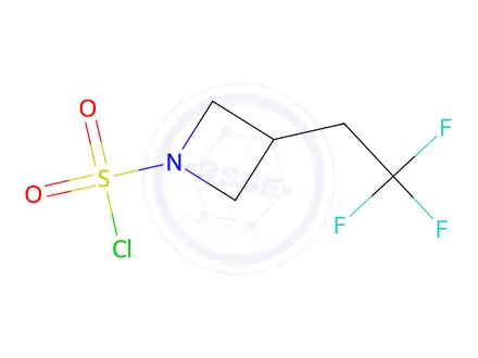 Chemical structure of 3-(2,2,2-Trifluoroethyl)azetidine-1-sulfonyl chloride