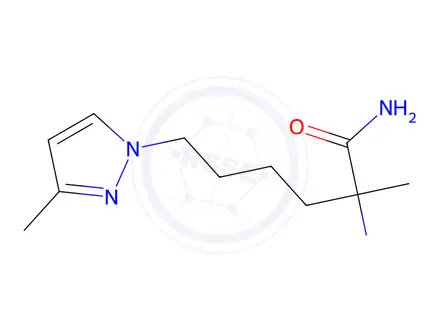 Chemical structure of 2-Amino-2-methyl-6-(3-methyl-1h-pyrazol-1-yl)hexanamide