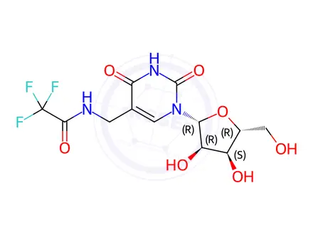 Chemical structure of 5-(N-Trifluoroacetyl)aminomethyluridine