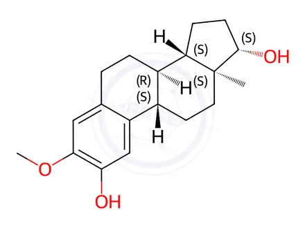 Chemical structure of 2-hydroxy estradiol-3 methyl ether
