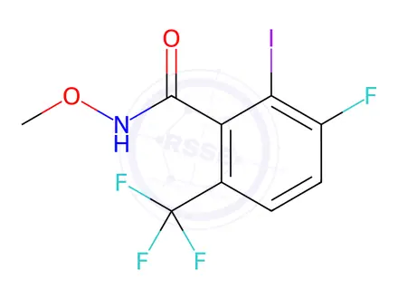 Chemical structure of 3-Fluoro-2-iodo-N-methoxy-6-(trifluoromethyl)benzamide