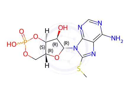Chemical structure of 8-(methylthio)cyclic 3',5'-adenosine monophosphate