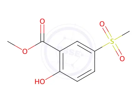 Chemical structure of 2-Hydroxy-5-methylsulfonylbenzoic acid methyl ester