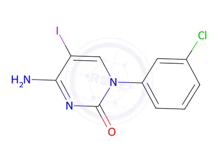 Chemical structure of 4-Amino-1-(3-chlorophenyl)-5-iodopyrimidin-2(1H)-one