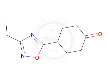 Chemical structure of 4-(3-ethyl-1,2,4-oxadiazol-5-yl)cyclohexan-1-one
