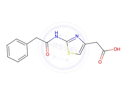 Chemical structure of {2-[(phenylacetyl)amino]-1,3-thiazol-4-yl}acetic acid